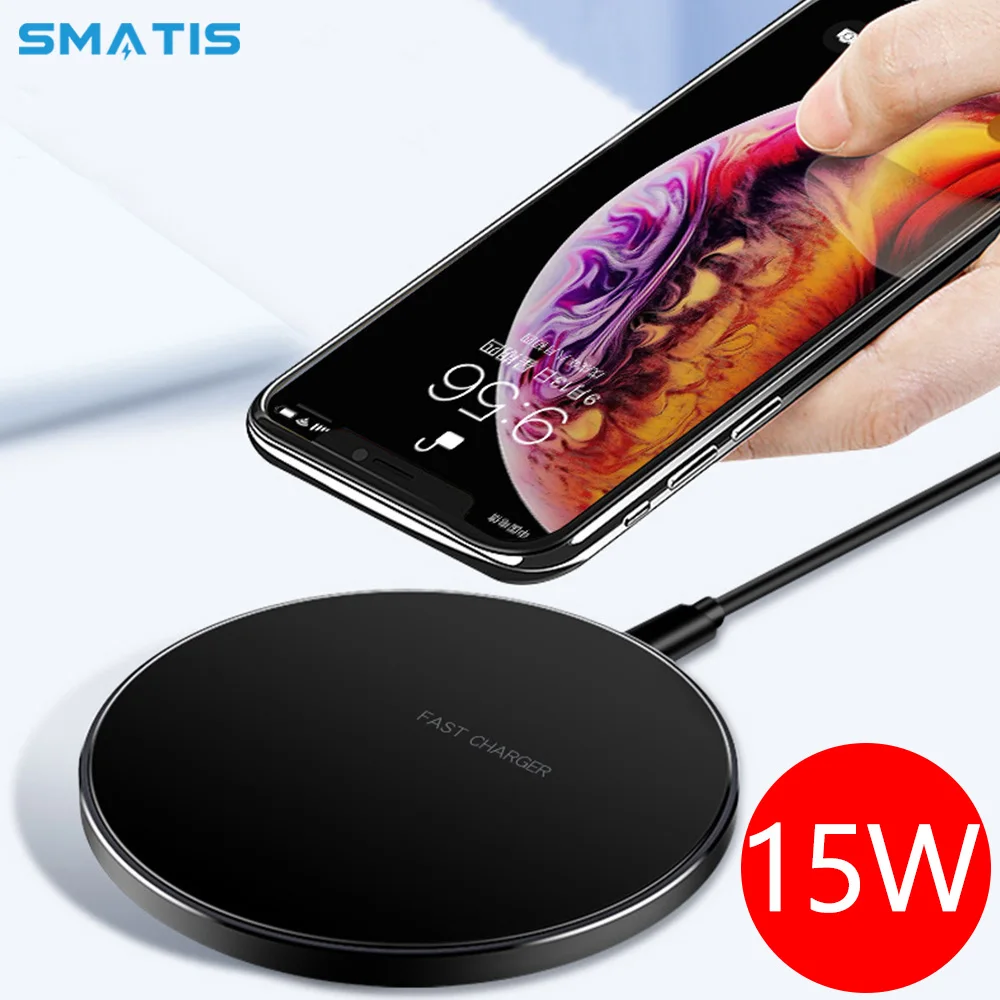 

15W Qi Fast Wireless Charger for Huawei Mate20 Samsung S9 S8 S7 S6 10W Quick Charging Pad for iPhone X XS MAX XR 8 Xiaomi Mix 2S