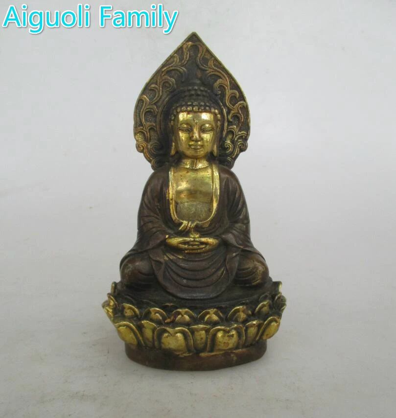 

Collection Chinese Old Copper Carved "Sakyamuni Buddha"Sculpture/Art Antique Home Decoration Statue