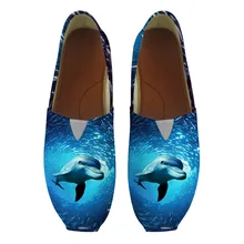 Забавный морской Животные Дизайн Женские туфли-лодочки летние дышащие слипоны плоские легкие кожаные туфли дамы Мама Nurer рабочая обувь Кроссовки Лодка обувь