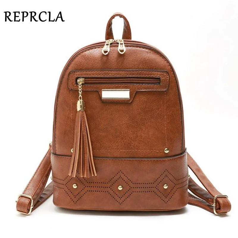 REPRCLA Vintage Mochila mujer de alta calidad de cuero mochilas Mochila femenina bolsas de escuela REPRCLA Vintage Mochila mujer de alta calidad de cuero mochilas Mochila femenina bolsas de escuela