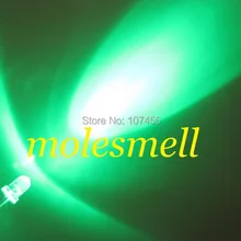 5000 шт 3 мм Ультраяркий зеленый светодиодный 3 мм прозрачный зеленый светодиодный 3 мм круглый зеленая LED-лампа свет