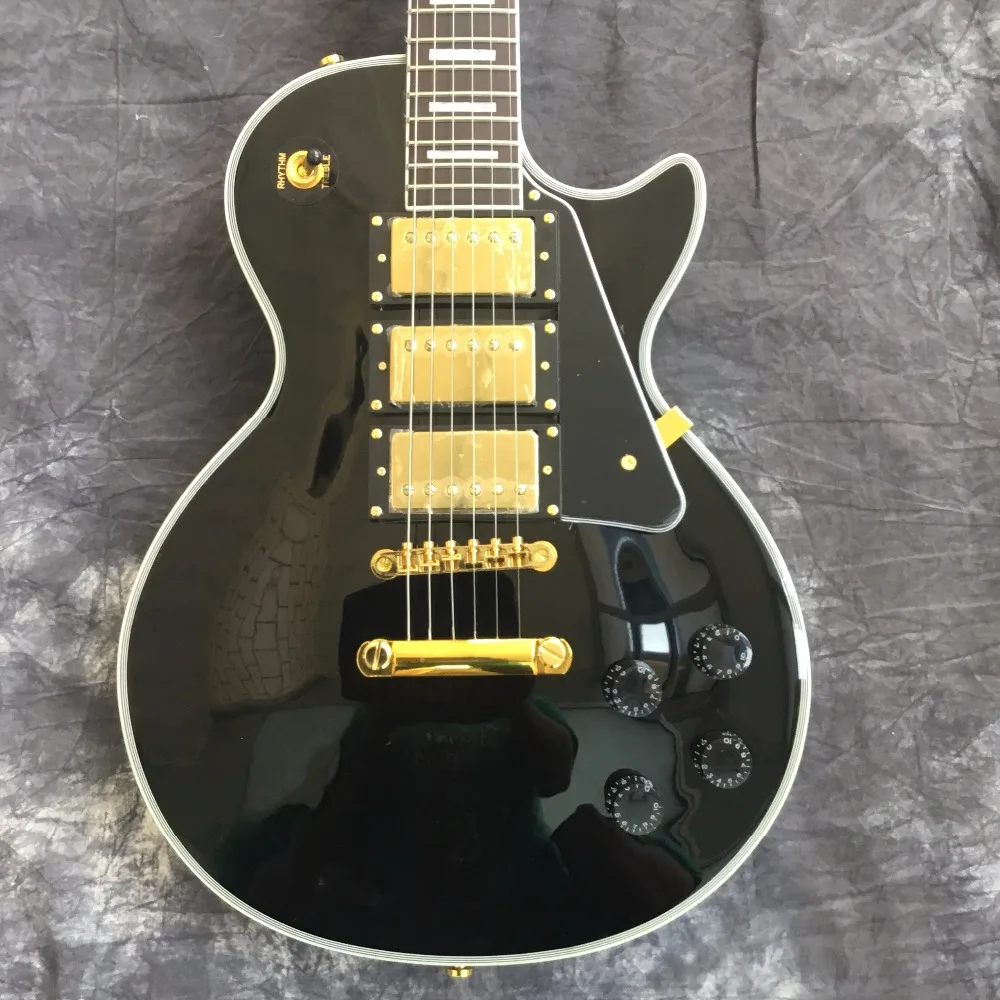 New Lp Custom Electric Guitar SHOP Electric Guitar / beaty black / 3 pickups / Guitar In China In stock New Lp Custom Electric Guitar SHOP Electric Guitar / beaty black / 3 pickups / Guitar In China In stock