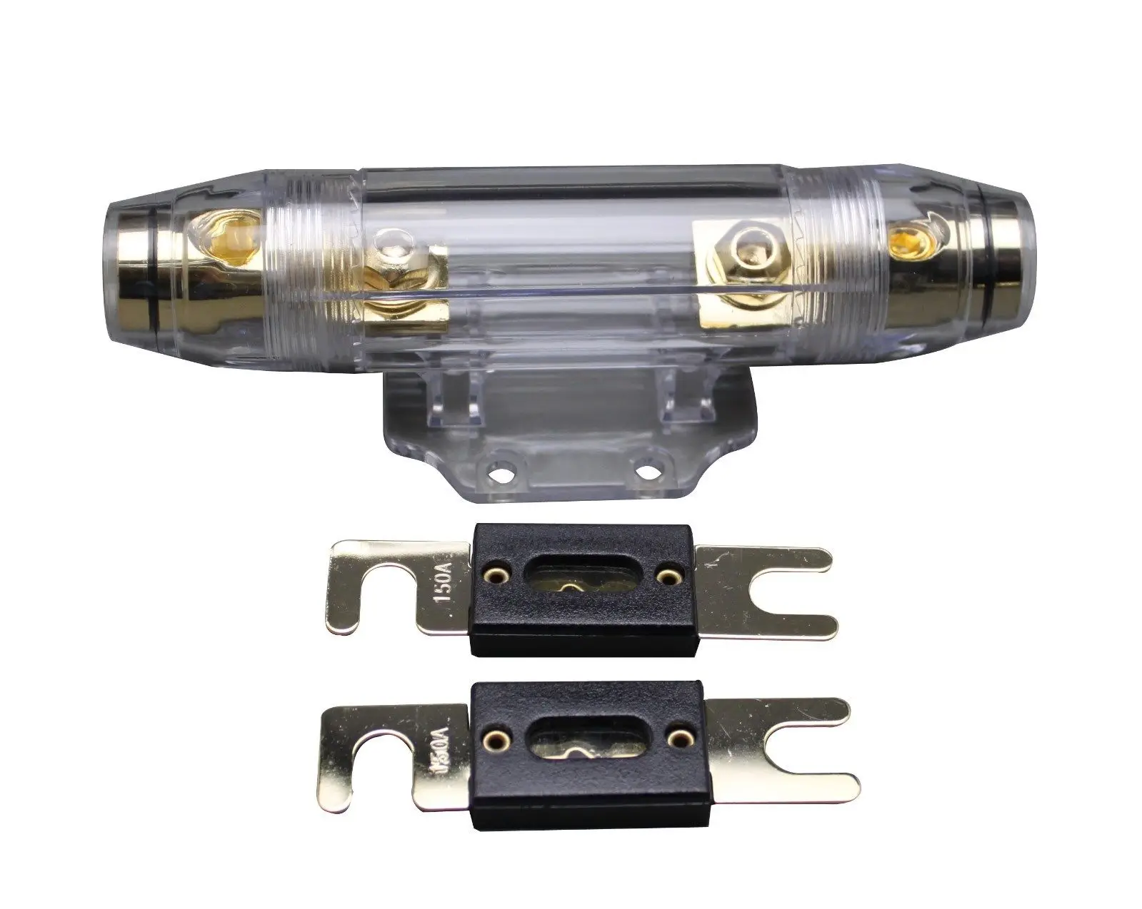 Aps Anl Fuse Holder Distribution Inline 0 4 8 Ga Gold Plated 80a Fuse