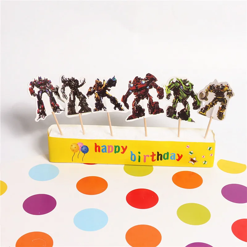 

24pcs/set Transformers Car Toppers Party Cupcake Toppers Picks Baby Shower Kids Birthday Party Decoration Supplies