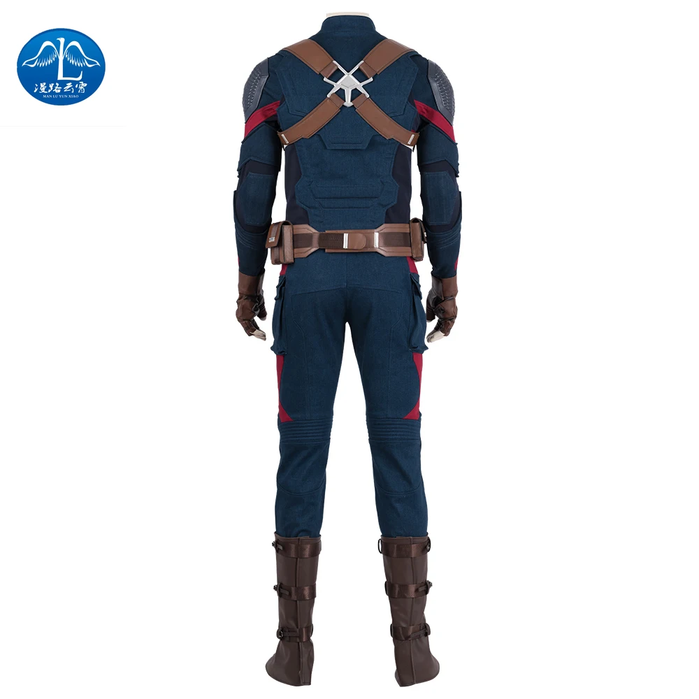 MANLUYUNXIAO Avengers 4 Endgame Costume Captain America Cosplay Jumpsuit Boots Superhero Halloween Outfit Adult Costume MANLUYUNXIAO Avengers 4 Endgame Costume Captain America Cosplay Jumpsuit Boots Superhero Halloween Outfit Adult Costume