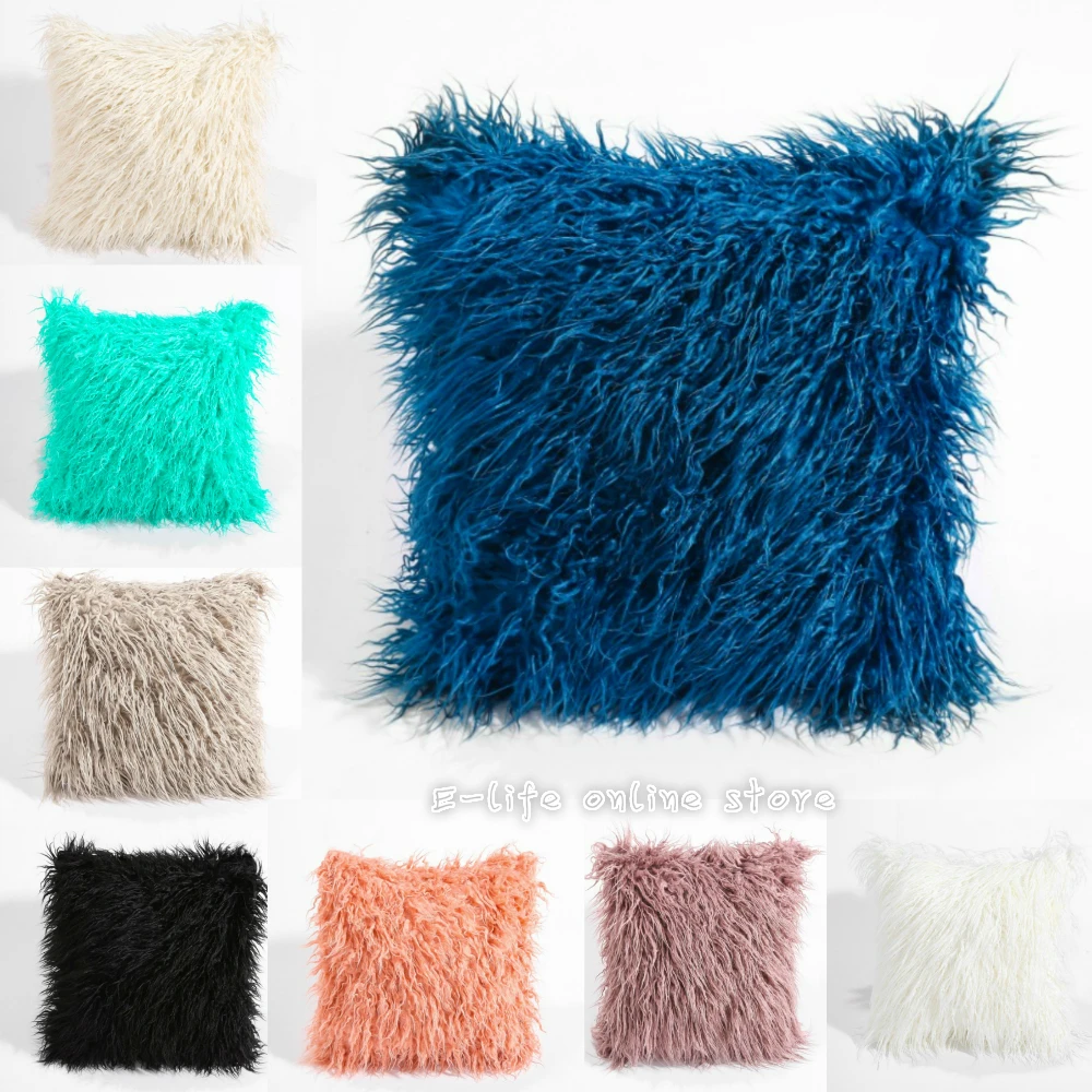 

Super Soft Plush Cushion Cover Faux fur 45 X 45 cm for Sofa Cover Car Decoration 8 Colors Free Shipping