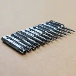 12 шт. T5-T40 вскрытия Звезда Torx Набор отверток Глава 1/4 "ручка