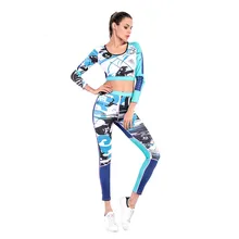 Летний женский спортивный костюм женский фитнес бег Йога костюм из двух частей Открытый Быстросохнущий костюм рубашка для йоги+ брюки комплект для спортзала