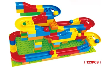 

Marble Run Toy Set Run Rolling Ball Rail Building Blocks Enlighten Bricks Trajectory Learning Toys Compatible With Toys Duplo