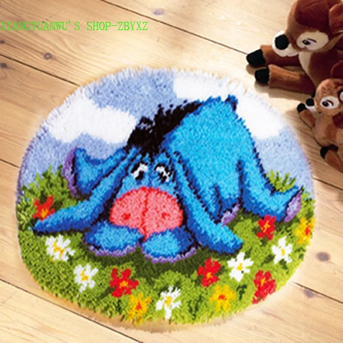 

LAZY donkey Hook Rug Kit DIY Mat Needlework Kit Unfinished Crocheting Rug Yarn MAT Embroidery Carpet