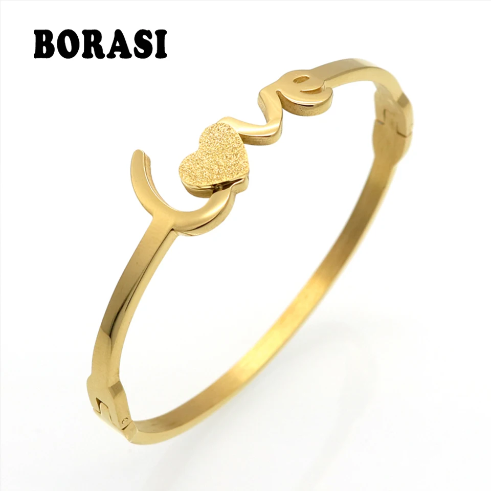 Женский браслет с шармами Love золотого цвета подвеской в виде сердца|bracelets for|bracelets