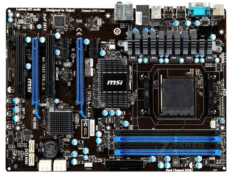 

MSI 970A-G46 supports FX 6300 8350 one year warranty 90%-95%new