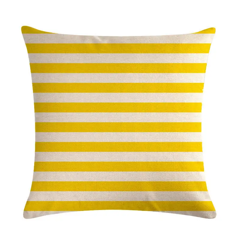 Желтая Геометрическая декоративная подушка для дивана наволочка льняная 45*45 подушка, домашний декор наволочка 40609