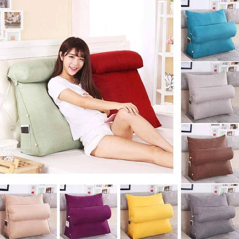 Kopen 9 kleuren Verstelbare kussen Ligstoel Bed Rest Terug Kussen Ondersteuning TV Lezen Back Rest Zetel Zachte Sofa Bureaustoel Living kamer
