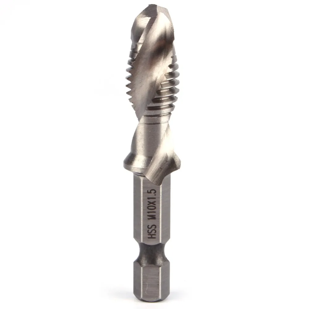 M3-M10 Hexagon Shank HSS Screw Thread Tap Taper Drill Bit Combination Set CN M3-M10 Hexagon Shank HSS Screw Thread Tap Taper Drill Bit Combination Set CN