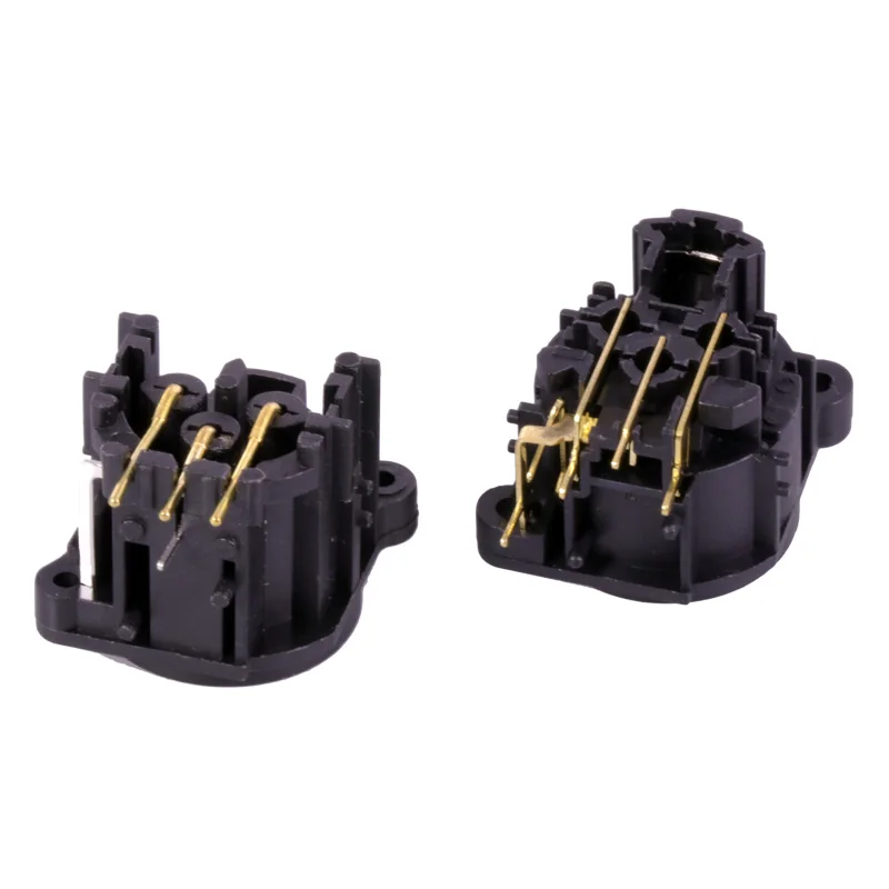 Коннектор XLR с прямым углом 1 пара 2 шт. черный пластик 3 контактный разъем для