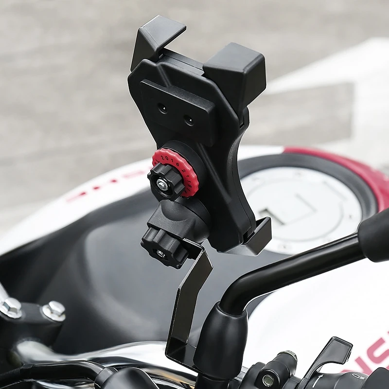 

Motocycle Four-point Clasp Phone Holder for iPhone 8 Plus X XR Xs Max Handlebar Rearview Mount 4~6.5inch ABS Material Holder