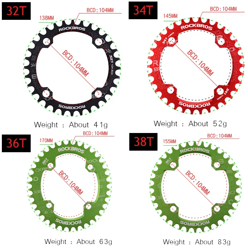 ROCKBROS البيضاوي جولة دراجة الساعد و Chainwheel 104BCD واسعة ضيق سلسلة حلقة 32 T/34 T/36 T /38 T Crankset MTB الدراجة دراجة أجزاء ROCKBROS البيضاوي جولة دراجة الساعد و Chainwheel 104BCD واسعة ضيق سلسلة حلقة 32 T/34 T/36 T /38 T Crankset MTB الدراجة دراجة أجزاء
