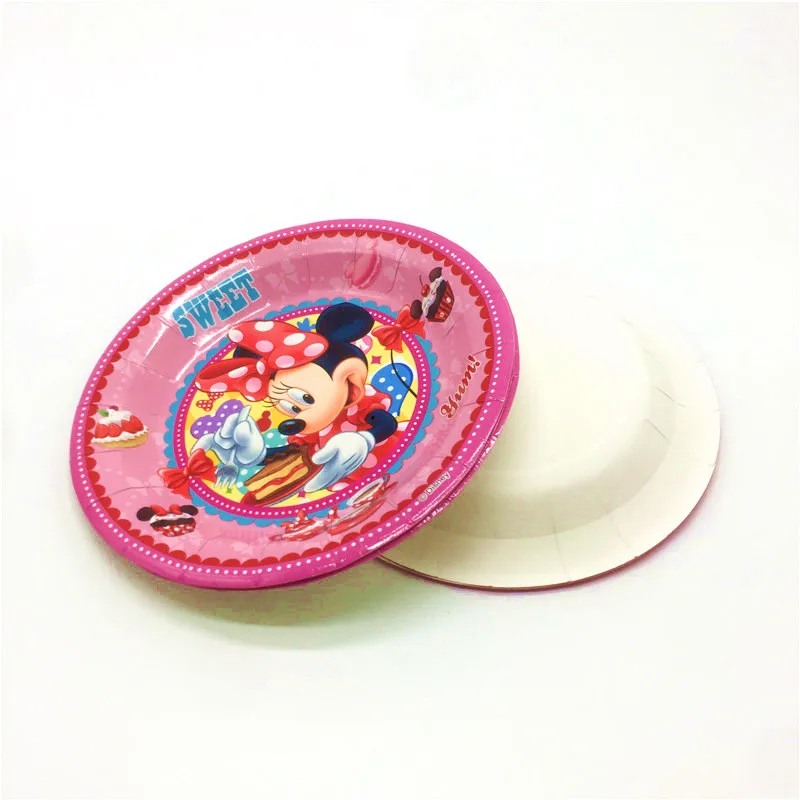  107Pcs Disney Minnie Mouse Theme Cup Plate Wedding Napkin Invitation Card Girl Birthday Gift Bag Tr - 32889605204
