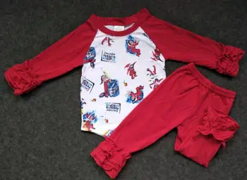 

Wholesale/retail christmas style outfits baby girls high quality autumn 2 pcs set kid cute cartoon children's clothing gxj