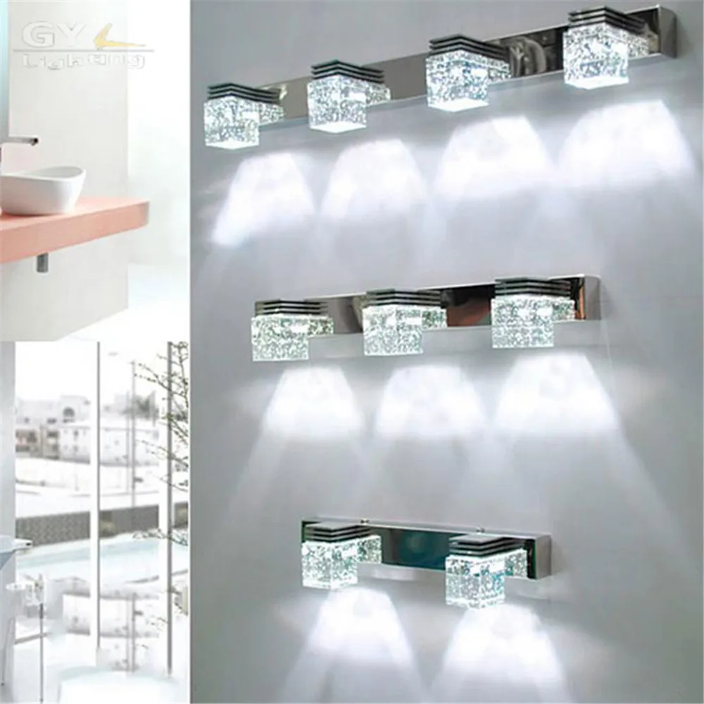 moderna crystal led di illuminazione specchio del bagno lampade applique da parete a led in camera