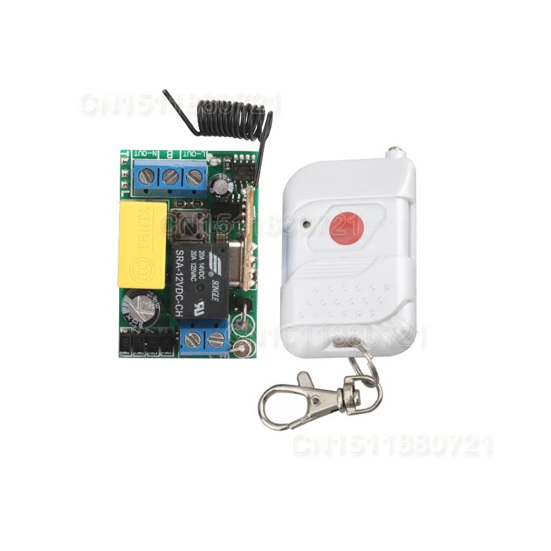 

AC220V 1CH 10A RF Wireless Push Remote Control Light Switch Learning Code System Toggle Momentary 315/433.92