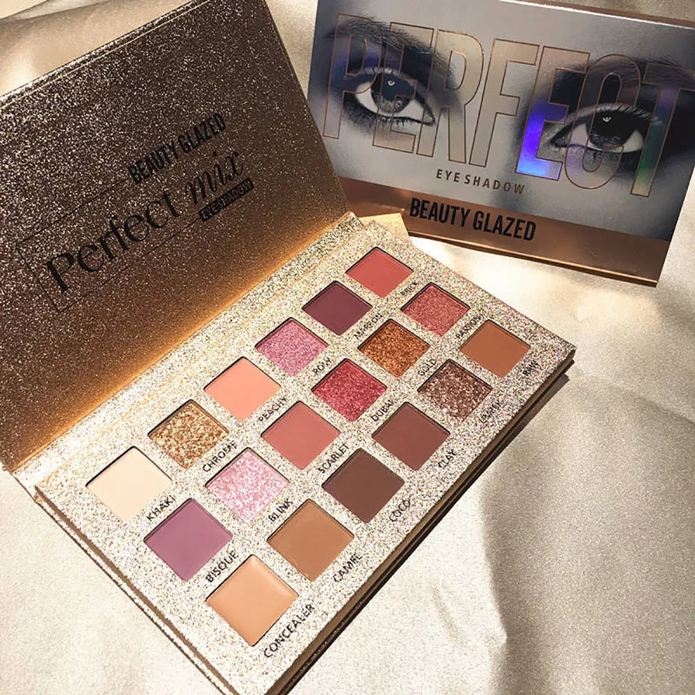 18 Цветов Smoky Shimmer Блеск Тени для век Палитра Пудры Натуральные Матовые Тени Для Век Косметичес Лучший!