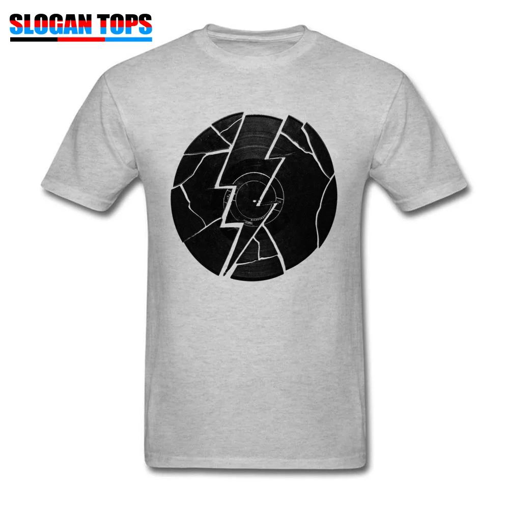 Funny Men Tshirts When Lightning Strikes Design Tops Shirts 100% Cotton Fabric Short Sleeve Crazy T-Shirt O-Neck When Lightning Strikes grey