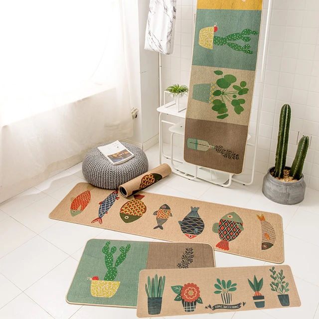 Natural Rubber Flowers Fish Plant Printing 2 Pieces Sets Non Slip Kitchen Rug And Carpets Comfortable Resist Fatigue Runner In Carpet From Home Natural Rubber Flowers Fish Plant Printing 2 Pieces Sets Non Slip Kitchen Rug And Carpets Comfortable Resist Fatigue Runner In Carpet From Home