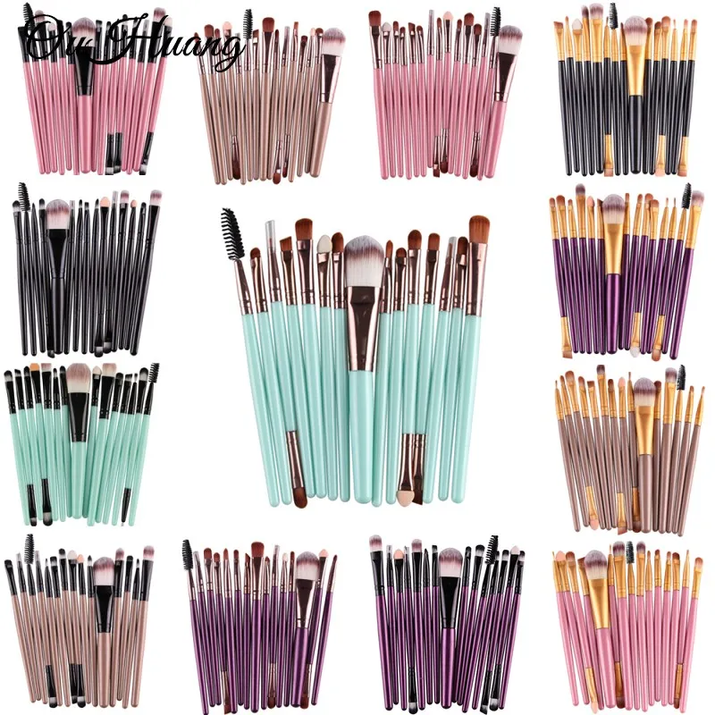 

15PCS Beauty Makeup Brushes Tool Set Cosmetic Eye Shadow Foundation Powder Eyeliner Eyelash Lip Blending Make Up Brush Maquiagem