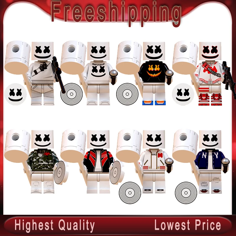 

Building Blocks Bricks Famous DJ Marshmellow AIM Agent Action Figures diy Model Toys Collection For Children gifts WM6064