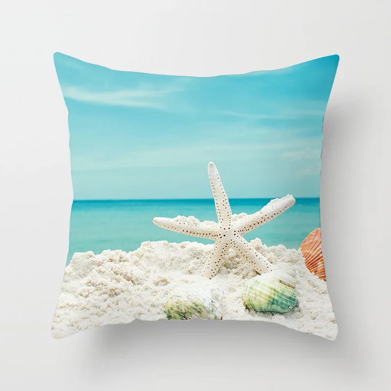 Декоративный чехол для подушки Fuwatacchi с изображением океана и пляжа, дерева, морской звезды, наволочка для подушки на стул, диван, домашний декоративный чехол для подушки - Цвет: PC02738