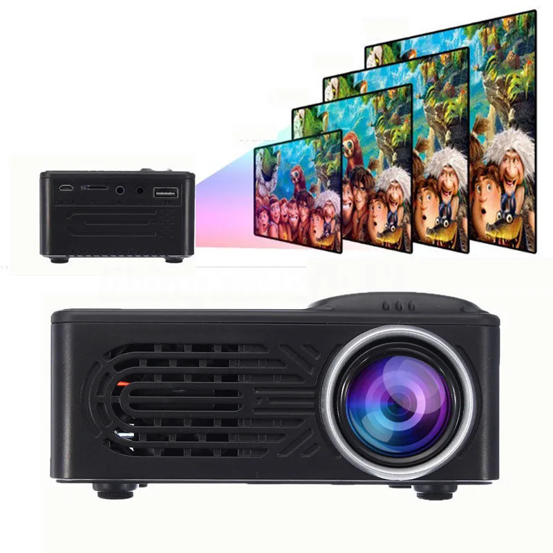 LEORY Newest 7500 Lumens 1080P HD LED Portable Projector 320x240 Resolution Multimedia Home Cinema Movie Beamer Video Theater