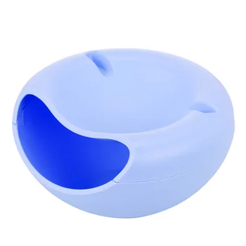 

Modern Living Room Creative Shape Lazy Snack Bowl Plastic Bowl Double Layers Snack Storage Box Bowl Lazy Fruit Melon Seeds Plate