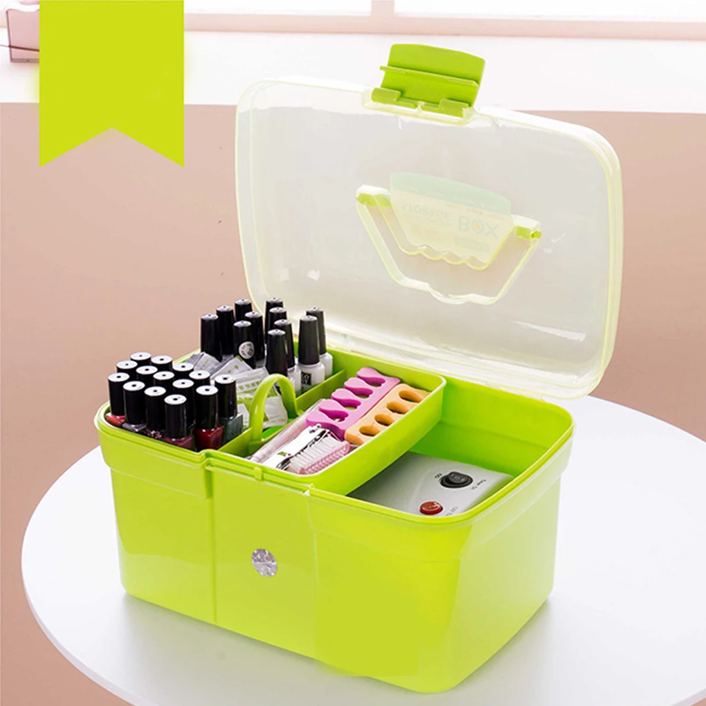 

Top Selling Hand-held Desktop Storage Box Plastic Scissors Makeup Organizer Jewelry Nail Polish Pen Container Manicure