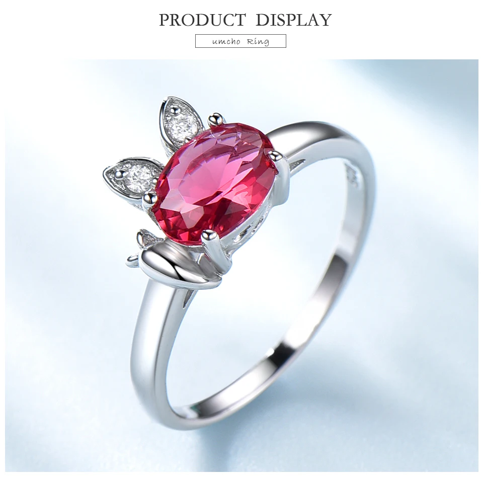UMCHO  Ruby 925 sterling silver rings for women RUJ088R-1-PC (3)