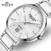 SOLLEN 2017 Fashion Women Dress Watches Luxury Women’s Casual Ladies Rhinestone Quartz Watch Wristwatches Relogio Feminino