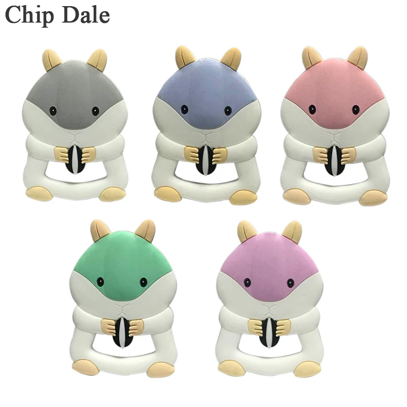 

Chip Dale 1Pc BPA Free Baby Teether Baby Silicone Squirrel Teethers DIY Teething Necklace Silicone Beads Kids Bite Toy