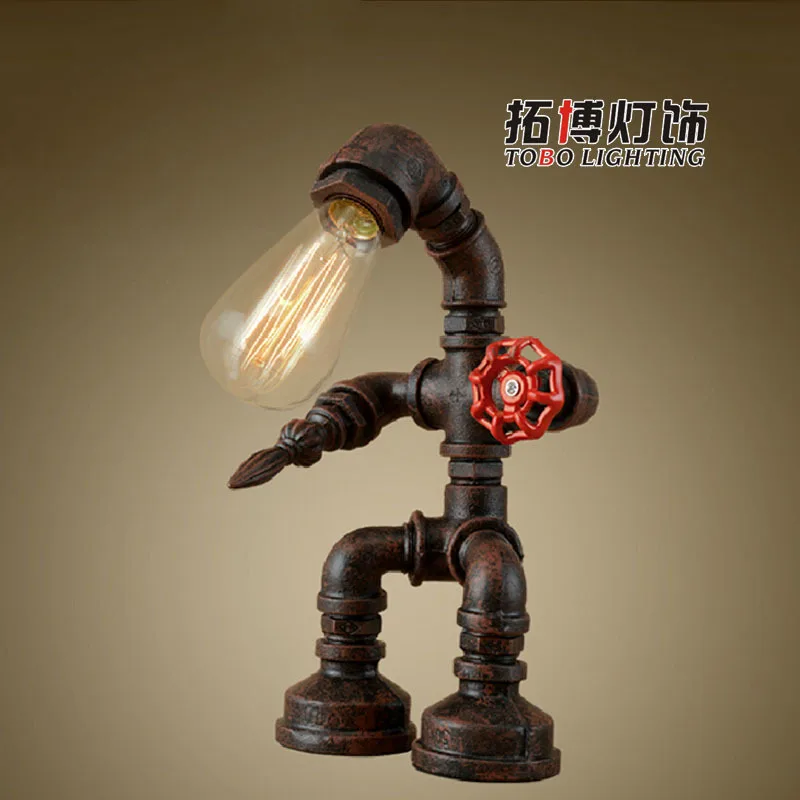 

TUDA 17X46cm Industrial Retro Style Table Lamp Personality Creative Iron Tube Table Lamp Decoration Lamp LED Desk Lamp E27