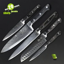 5 stücke damaskus küchenmesser set edelstahl Janpan chef santoku utility set klinge hobel cutter holzgriff weihnachtsgeschenk