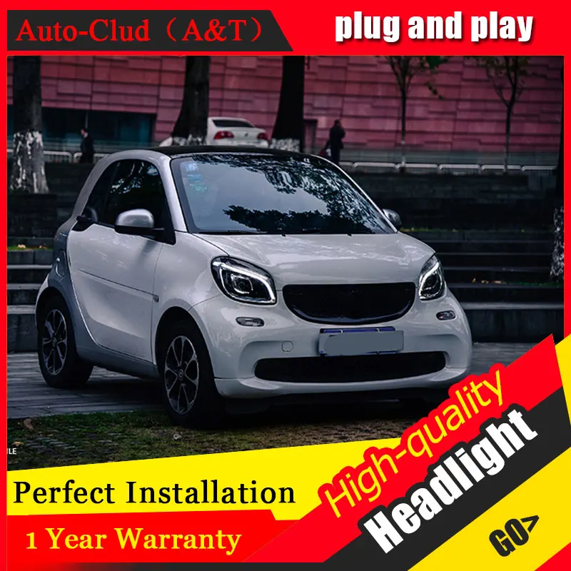 Автомобильный Стайлинг для Benz smart Heads angel eyes 2015 2018 bi xenon lens h7 xenon|Фара авто в сборе| |