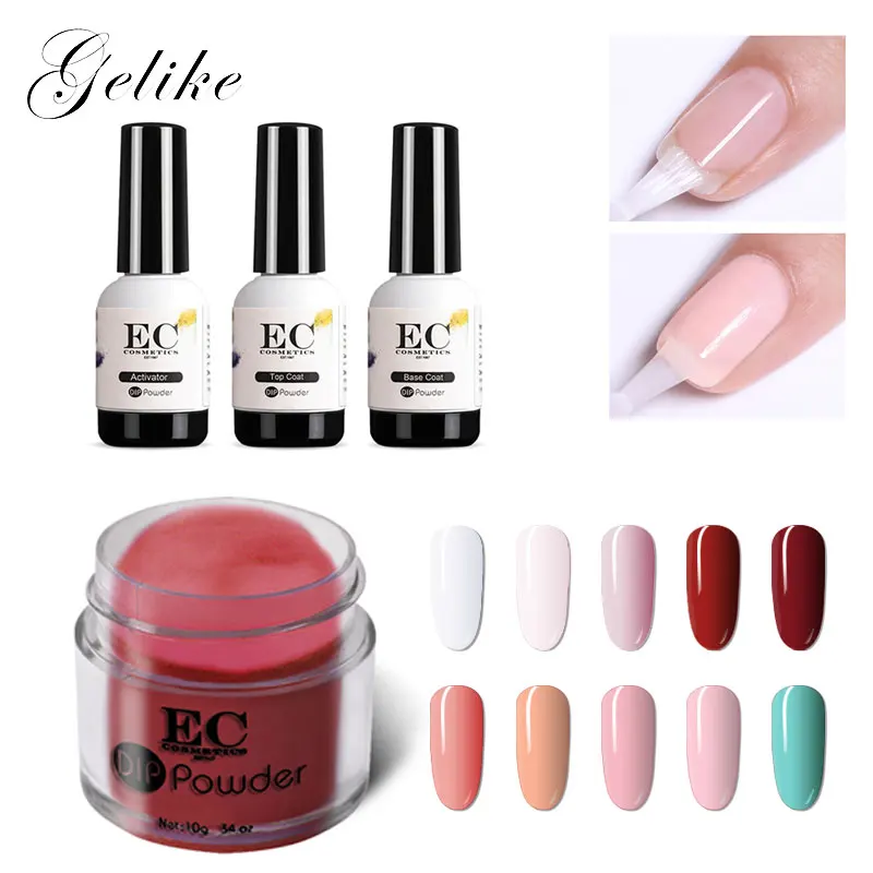 

Gelike 10g/pcs Colors Forever Shine Just Like Soak Off Nail Gel Polish Dipping Powder New Dip Effect Glitter Powder Nail Gel
