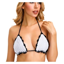 Новое поступление ручной работы вязаный крючком бикини на шнуровке бюстгальтер сексуальный купальник бикини бюстгальтер топы с подкладкой