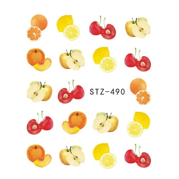 1 шт фруктовые наклейки для ногтей клубничный торт ювелирные изделия водяные наклейки для ногтей художественные наклейки слайдер акварельные DIY маникюрные LESTZ461-500 - Цвет: STZ490