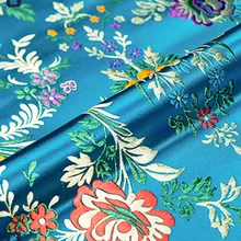 Озеро синий цветочный парча ткань дамасский жаккард одежда костюм обивка предметы интерьера Лоскутная диванная подушка ткань 75 см* 50 см