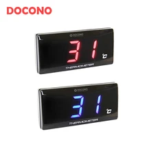 Docono 2018 Универсальный 12 В мотоциклетные Водонепроницаемый цифровой термометр Moto светодиодный Двигатели для автомобиля Температура воды Сенсор сигнализации Калибр метр