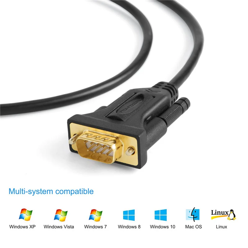 Адаптер USB к RS232(микропроцессорный набор FTDI), USB 2,0 к разъему DB9 последовательный конвертер кабель для Windows10, 8,1, 8,7, Vista, XP, 2000