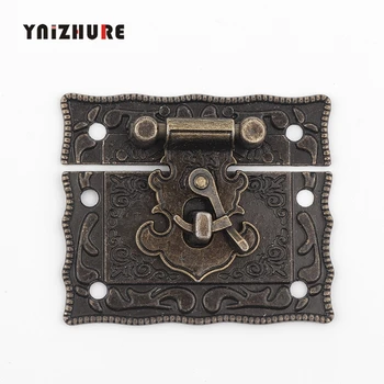 

51*43mm Antique Lock Box Suitcase Toggle Latch Buckles Wooden Box Lock Bronze Tone Home DIY Wood Working 1PC