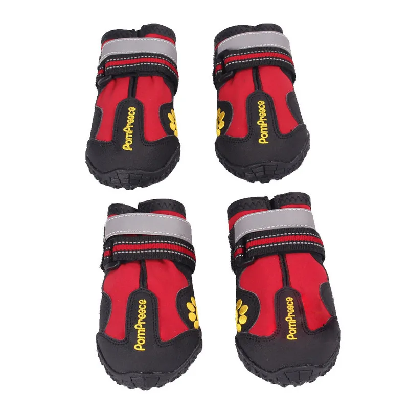 New Fashion 4pcs Waterproof Pet Boots for Medium to Large Dogs Labrador