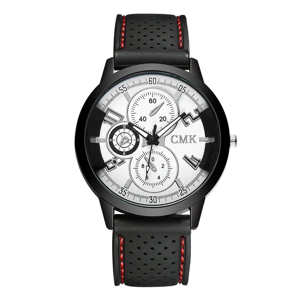 

Trendy Fashion Men Watch Silicone Strap Round Dial Quartz Watch All-match Casual Sports Wristwatch Male Bracelet